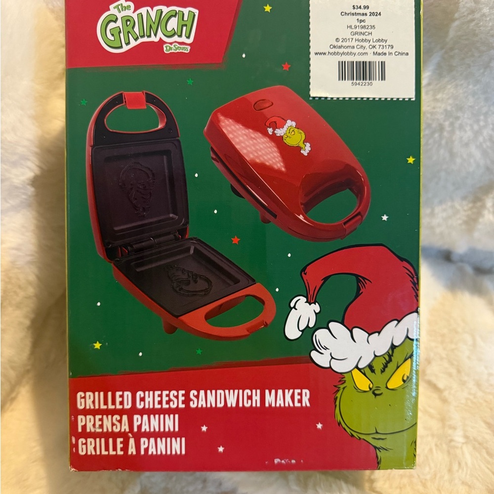 The Grinch Red Grilled Cheese Sandwich Maker